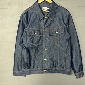 Calvin Klein Jeans Denim Trucker Jacket Medium Blue Wash Mens M Made in USA